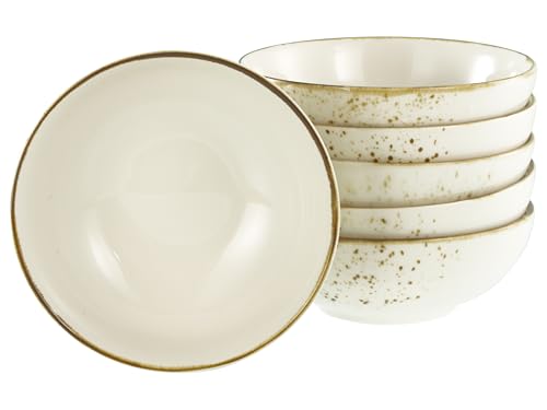 Creatable, 24654, Serie Nature Collection Creme, 6-teiliges Geschirrset für 6 Personen, Mehrzweckschalen Set aus Steinzeug, spülmaschinen- und mikrowellengeeignet, Qualitätsproduktion