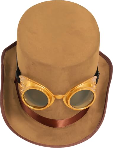 Cylindre Steampunk Guirca Accessoire Chapeau Haut de Forme Marron Taille Unique