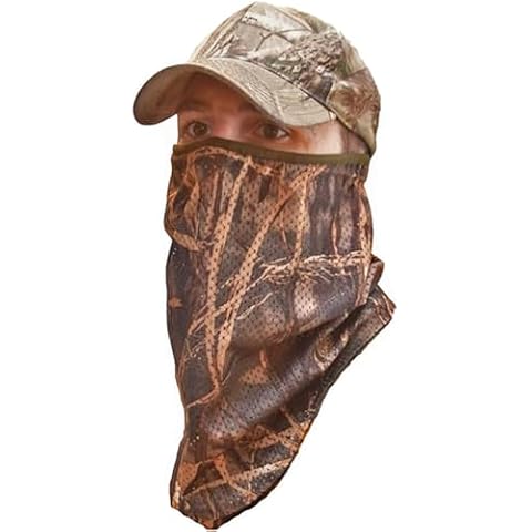Hunting Face Mask Light Weight, Camo Face Mask Hunting Turkey, Camouflage Face Masks for Hunting, Turkey Hunting Gear for Men, Camo Face Netting Mask for Hunting Cover