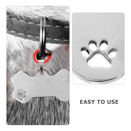 BUGUUYO 10 Stück Hundemarken Blanko-Etiketten Metallanhänger Haustiermarke Blanko-Hundemarken Zum Gravieren Personalisierte Mit Gravur Für Haustiere Charm Kleine Silberne
