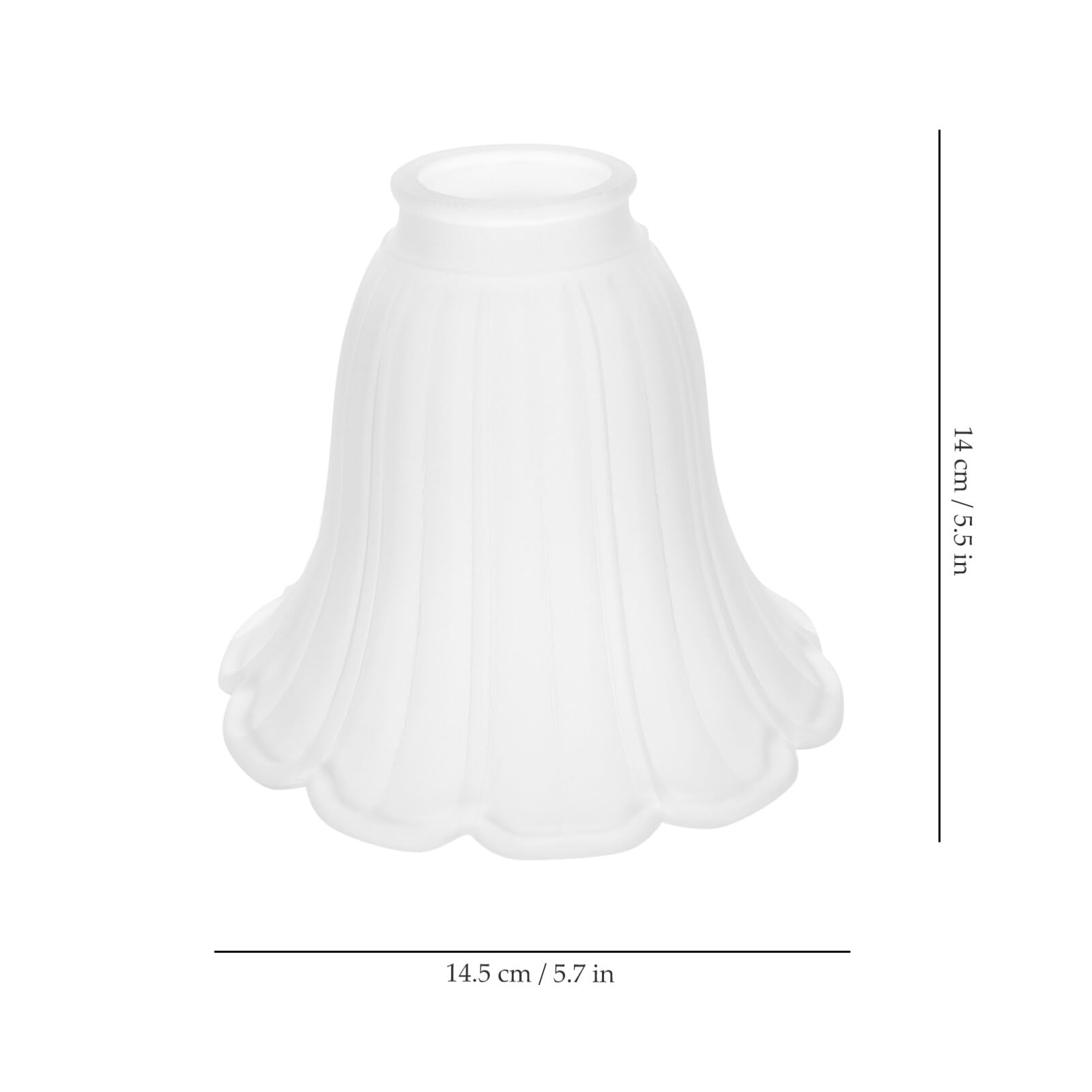 Reemplazo de pantalla de lámpara de vidrio, vidrio esmerilado con forma, 5.70 pulgadas de diámetro, blanco, para lámparas de mesa, lámparas de techo, lámparas colgantes, decoración del hogar 5