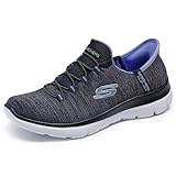 [Skechers] スニーカーブーツ Hands Free Slip-ins Summits-everyday Set レディース Bkpr=ブラック/パープル。 25.0 cm