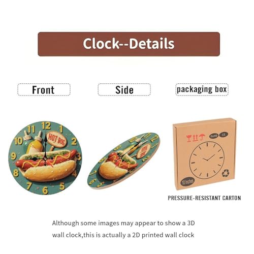 Reloj de pared silencioso de madera de 10 pulgadas miniatura 7