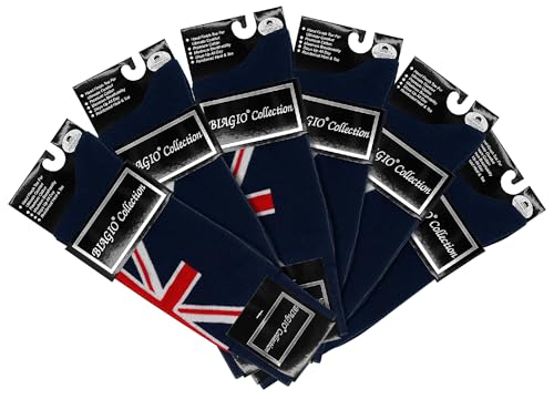 6 Pair of Biagio Men's BRITISH Flag Great Britain UK Mens COTTON Dress SOCKS
