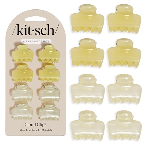 Kitsch Small Hair Clips - Pearlized Cream & Butter Yellow, 8pc - image 1