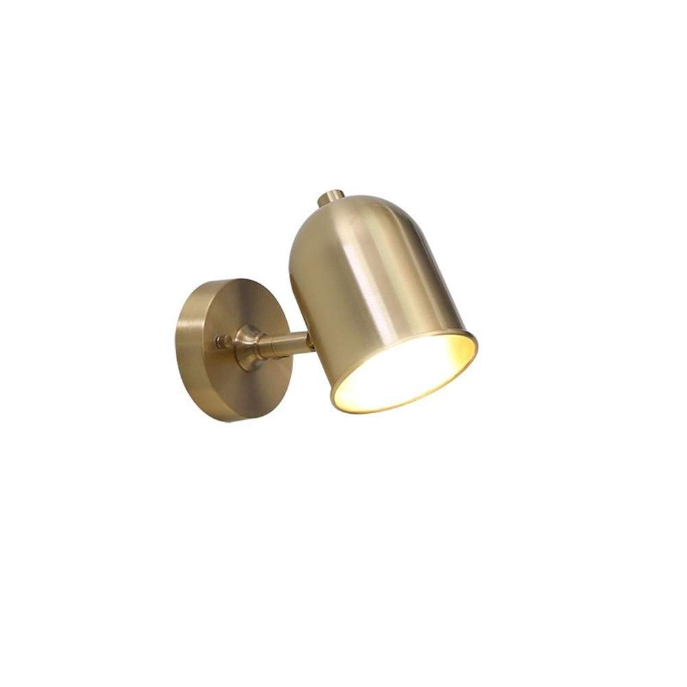 HPTHLY Wall Mounted Light Upscale Atmosphere Northern Europe Brass Wall Lamp Simple Bedroom Bedside Lamp All Bronze Mirror Light Bathroom Corridor Aisle Wal