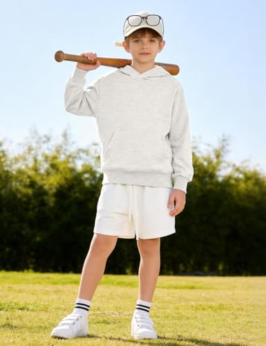 Image of PEHMEA 2 Pack Kids Hoodies Sweatshirt for Boys Cotton Pullover Hooded Sweatshirts With Pockets No Drawstring