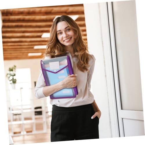Pochettes transparentes A4 avec fermeture pression et soufflet extensible robuste - 5