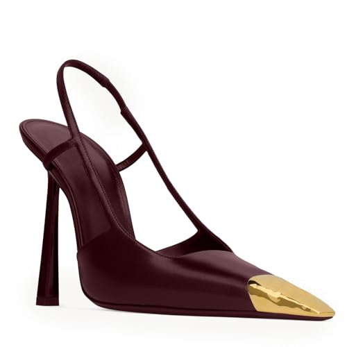 Slingback Heels For Women Pointed Closed Toe Stiletto Heels Pumps,Women's Basic Classic Pumps Mid High Heels Wedding Dress Shoes2
