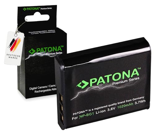 PATONA Premium NP BG1 Batería 1020mAh Compatible con Sony CyberShot DSC H3 H7 H9 H10 H20 H50 H55 H70 H90 N1 N2 T20 T25 T100 W30 W35 W50 W55 W70 W80 W85 DSC HX5 HX5V HX30V WX1 NPBG1 NP BG1
