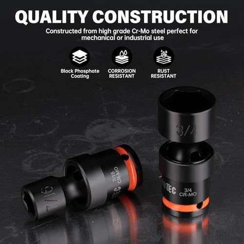 Image of 7pc 3 /8 inch Drive Impact Universal Swivel Socket Set