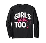 canna da pesca girls fish too funny catch bass fisherman maglia a manica