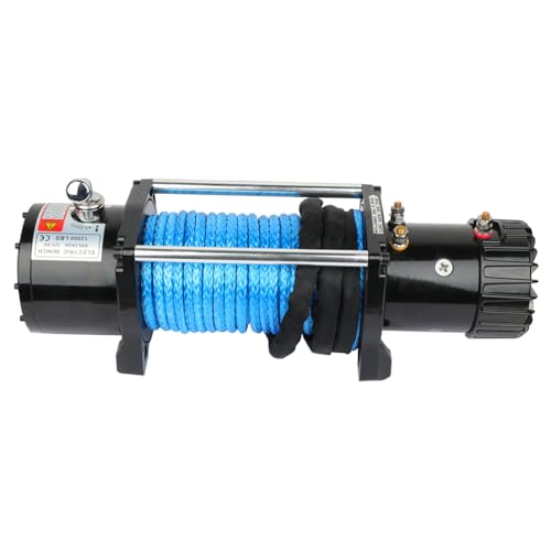 Winche eléctrico SCITOO 12000lbs 12V con cuerda sintética y control miniatura 3