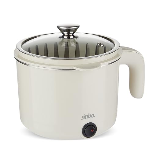 Sinbo SCO-5063 Çok Fonksiyonlu Buharlı Pişirici – 1 Litre Kapasite, Paslanmaz Gizli Rezistans, Temperli Cam Kapak, Krem Renk