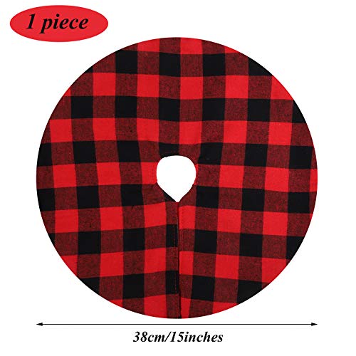 Uratot Mini Christmas Tree Skirt Fabric Skirt Christmas Tree Plush Skirt 15" White And Red For Christmas Tree Decorations #TOP1