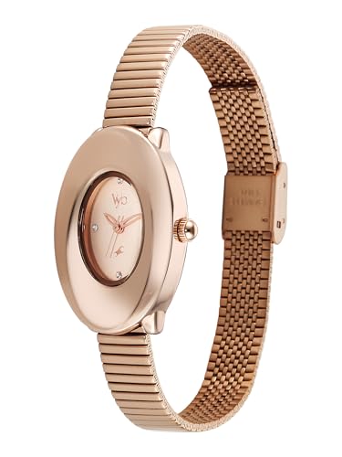 Image of Fastrack Vyb Runway with Quartz Analog Rose Gold Dial Rose Gold Stainless Steel Strap Watch for Girls - FV60121WM01W