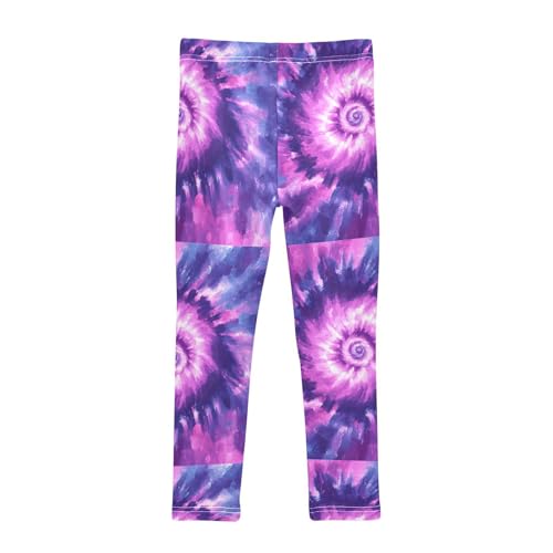 Boccsty Purple Pink Tie Dye Girls Leggings Kids Yoga Pants Dance Active Tights 4T2