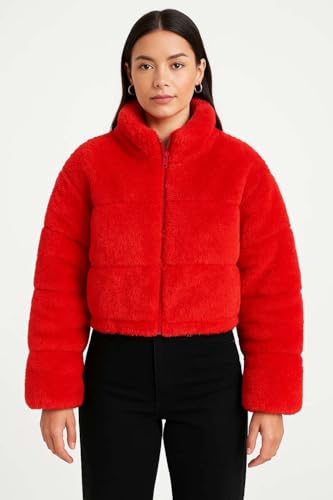 Image of KOTTY Premium Women's Coral Fabric Blue Jacket - Soft Touch Coral Fabric,Stylish Warm Wear,and Modern Winter Appeal