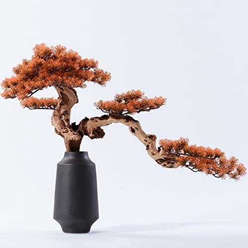 Maceta para árbol falso piñón amarillo artificial libre de riego para salones 6