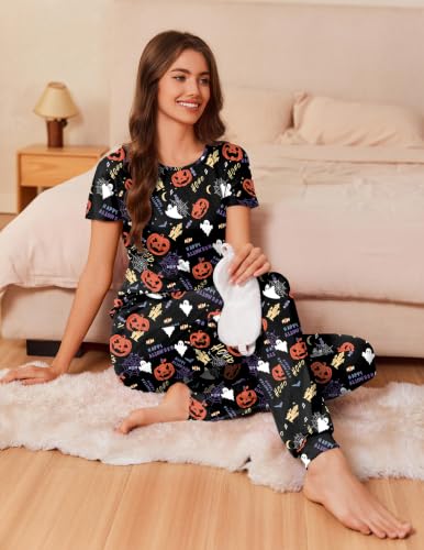 Image of Ekouaer Pajamas for Womens Set Soft 2 Piece Loungewear with Jogger Pants