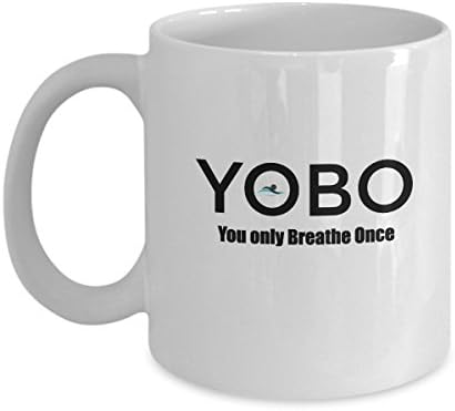 Swimming Pool Mug-Swim Coach Coffee Mugs-You Only Breathe Once-Swimmer Tea Cup Perfect Novelty Gift Ideas For Girls and Boys. (11oz)
