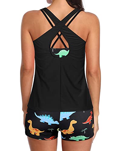 Image of Holipick 3 Piece Tankini Swimsuits for Women Tummy Control Bathing Suits Swim Tank Top with Bra Boy Shorts Teen Swimwear 2026