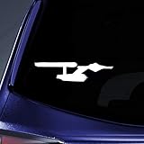 Bargain Max Decals - Enterprise Starship Sticker Decal Notebook Car Laptop 6' (White)