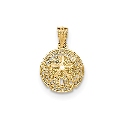 14k Yellow Gold Filigree Sand Dollar Sea Star Starfish Pendant Charm Necklace Seashore Seashell Fine Jewelry For Women Gifts For Her