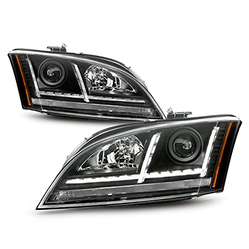 AKKON - [HID Xenon Model Fits 2008-2014 Audi TT [Sequential Turn Signal] Projector Black LED Headlights Driver+Passenger Pair