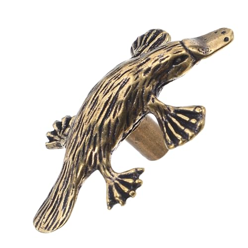 Beaupretty アンティーク仕上げメタル製 アニマル家具ノブ 鴨嘴型シングルホール引き出し取っ手 キャビネットハンドル ドレッサー ワードロー