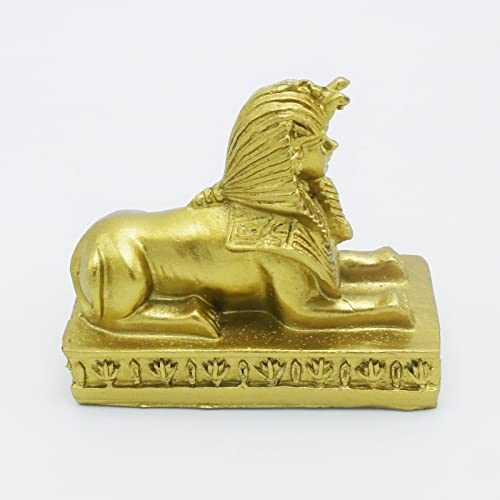 Image of Aquarium Sphinx Lion Fish Tank Decorations Ancient Egypt Reptile Turtle Lizard Spider Tanks Terrarium Egyptian Decor Ornament Pet Gold