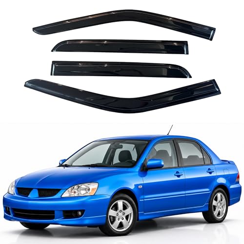 Image of IG Window Visors Fit for 2002-2006 Mitsubishi Lancer Sedan, Out-Channel Rain Guards Vent Wind Deflectors 4PC, Car Accessories for 02-06 Lancer (Sedan Only)