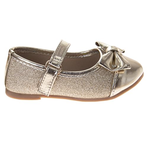 Laura Ashley Girl Flats Dress Sandals - Ballet Bow Party Shoes, (Toddler - Little Kid - Big Kid)2