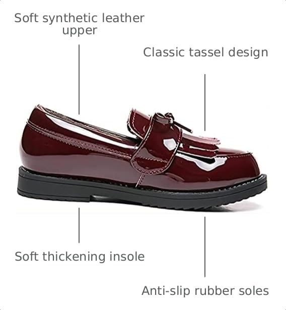 Image of kkdom Girl's Classic Tassel School Uniform Shoes British Style Oxford Shoes