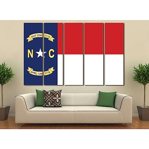 Drapeau Caroline du Nord toile murale 5 panneaux tableau décoration 150x100