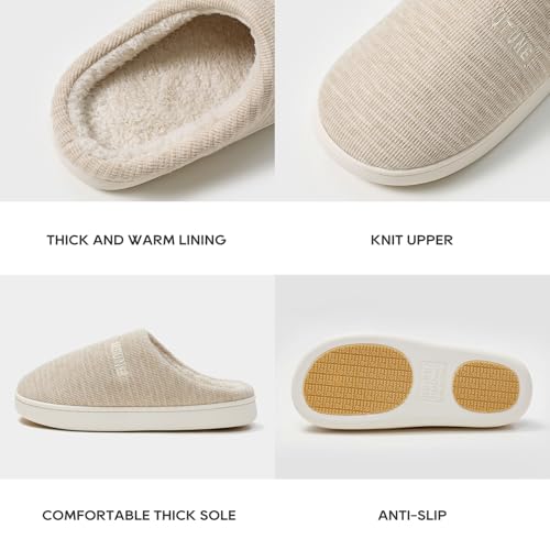 utune Women Fluffy House Slippers Men Cozy House Shoes Slippers Non-Slip Warm Bedroom Slippers Winter Indoor Outdoor Slippers3