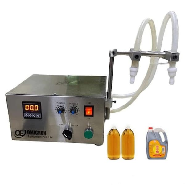 ELECTRIC SEMI AUTOMATIC BOTTLE ELECTRONIC DOUBLE NOZZLE LIQUID FILLING