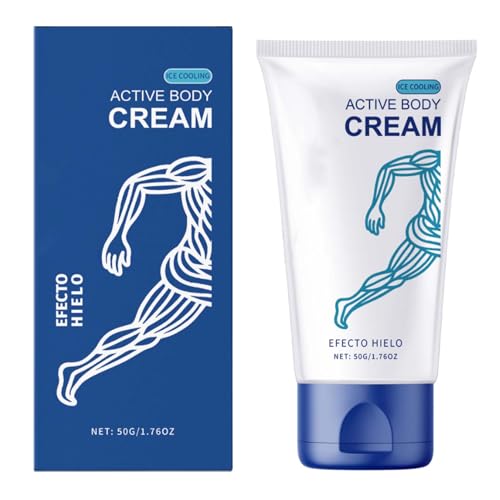 Crema corporal activa, crema para relajantes musculares, crema para de rodilla de refrescante relajante 50 g, de acción rápida, sensación de enfriamiento para muñecas rodillas muslos de
