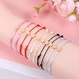 Skrfren 10 Pack Heart Friendship Bracelets, Adjustable Heart Bracelet with Gold Hearts Cord Red Bracelets for Women with Gold Hearts, Red Thread Bracelet for Family Friends Girls Christmas Gifts - Image 3