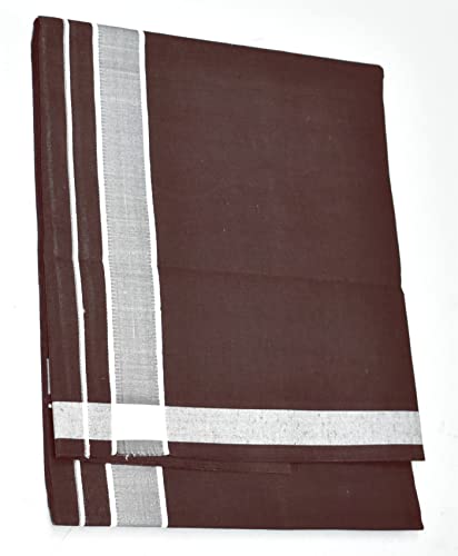 Image of TUNI MANI Men's Cotton Dhoti /Kerala Style Dhoti, 2.0meter (Pack of 2)