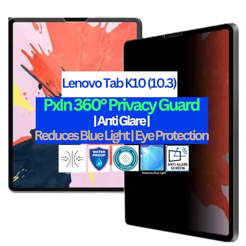 Image of Pxin Tablet Privacy Guard compatible with Lenovo Tab K10 (10.3) | Screen protector | Anti-Glare | Blue light filter | 360 degree Anti Spy | Eye Protection
