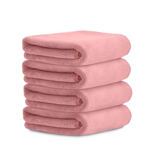 Image of HOUSSE Premium Microfiber Face Towel Desert Sand | Korean Beauty Exfoliating | Antimicrobial for Sensitive Skin | Eco-Friendly 450 GSM | Soft Touch Set | 30x30 cm | Pack of 4