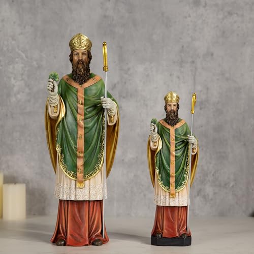Estatua de San Patricio 10.5" H en Resina Pintada miniatura 2