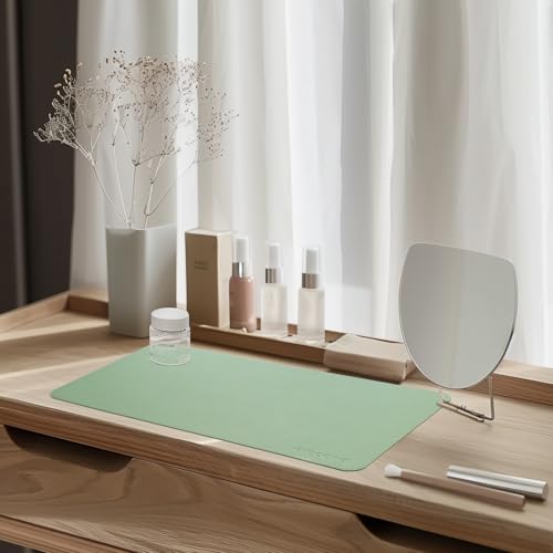 Image of Aropana Anti-Slip Extended Mouse Pad | PU Vegan Leather Desk Mat | Large Computer Desk Protector Pad with Suede Base for Keyboard, Laptop, Office & Home (90x45CM, Turquoise)