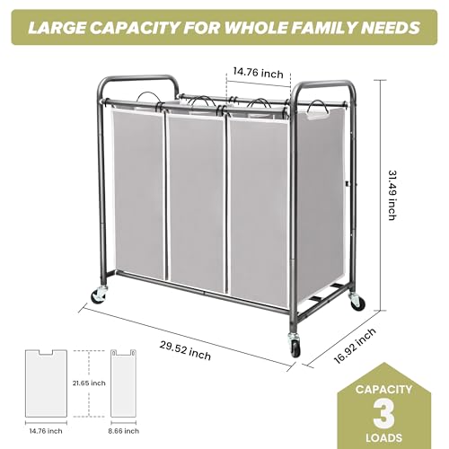 Storageideas Laundry Sorter Hamper With Wheels thumb #1
