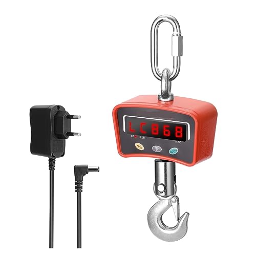 Crane Scale, Mini LCD Digital 1000kg Crane Scale Portable Industrial Electronic Heavy Duty Weight Hook-Hanging Scale Crane Scale 3 Colors,Convenient Operation