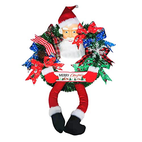 EMMETTBEN Couronne de Noël Merry Christmas Santa Claus Guirlande Cover