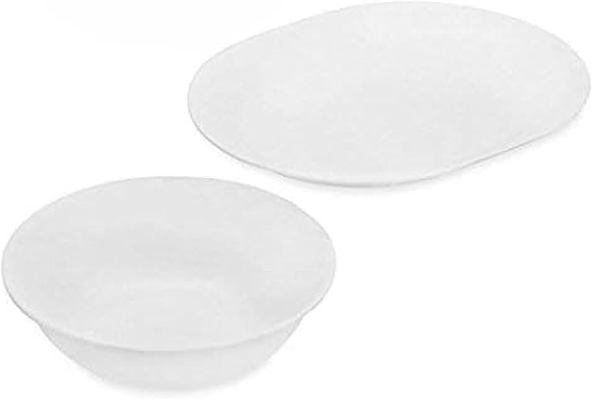 Plato para servir de 12-1/4 pulgadas, blanco escarchado de invierno, tazón para servir de 2 cuartos, blanco escarchado de invierno, juego de 2 (1 plato para servir y 1 tazón para servir)