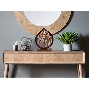 Decozen Handcrafted Solid Wood Lucky Tree Sculpture - A Great Valentine's Day Gift for Her & Him, Perfect for Home, Mantel, Fireplace, and Foyer Decor Decozen Handcrafted Solid Wood Lucky Tree Sculpture A Great Valentines Day Gift for Her Him Perfect for Home Mantel Fireplace and Foyer Decor