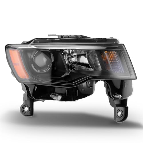 CONLLCON Headlights Assembly Compatible with Jeep Grand Cherokee 2017-2021,Headlamp Black Passenger Side Replacement CH2503309 68266646AF